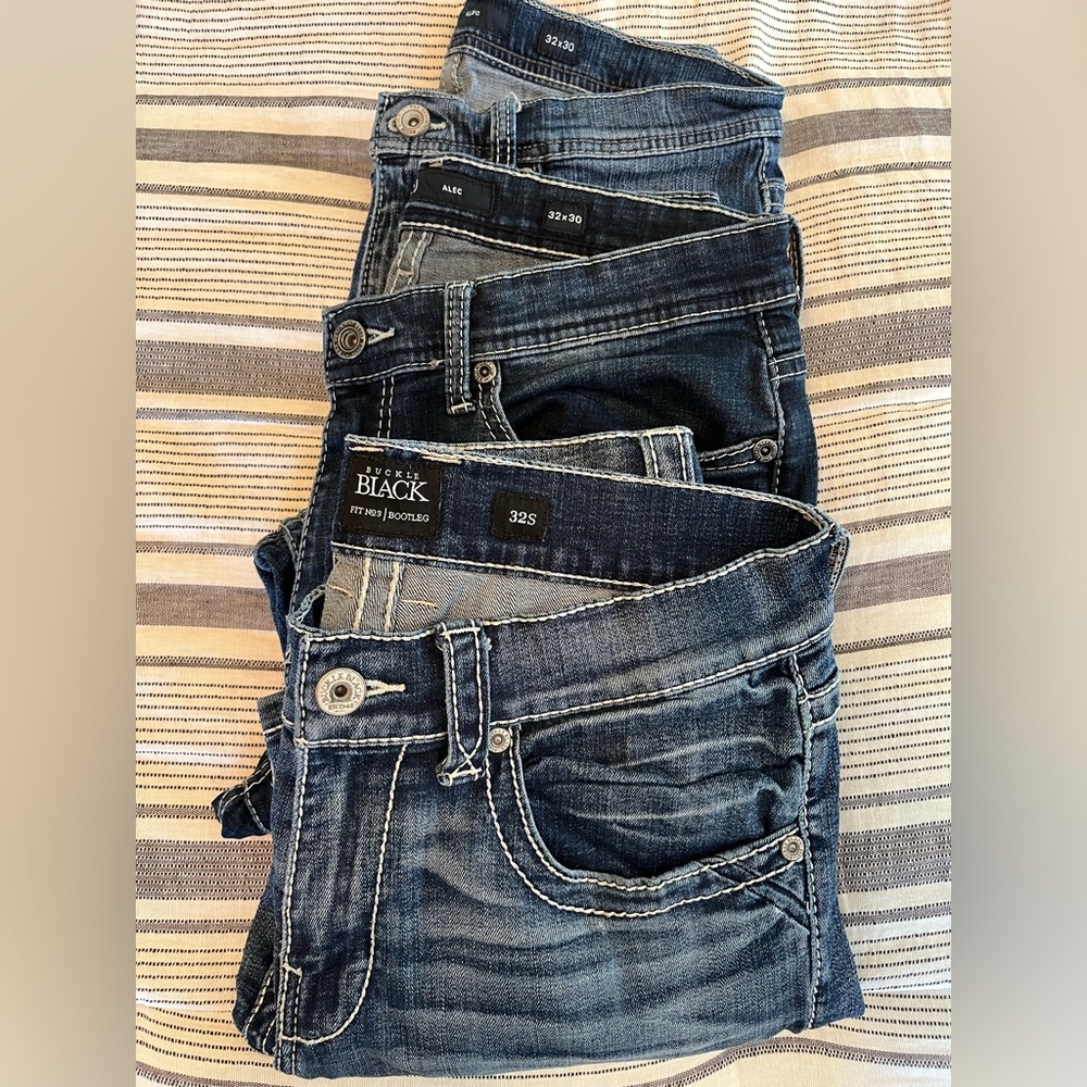 Men’s Buckle Jeans- Lot 3 Pairs